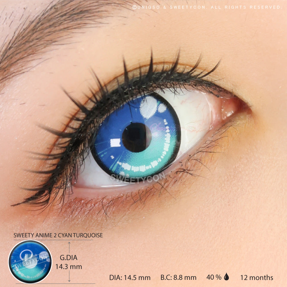 Sweety Anime 2 Cyan Turquoise
